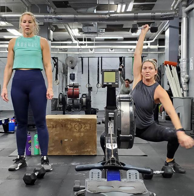 female athletes training